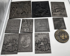 Gro&szlig;es Set Buderus Kunstguss Plaketten Wandbilder  11 St&uuml;ck verschiedene Motive