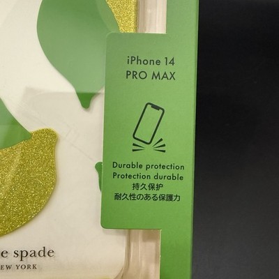 KATE SPADE iPhone 14 PRO MAX Case Lemon Drop Glitter Clear