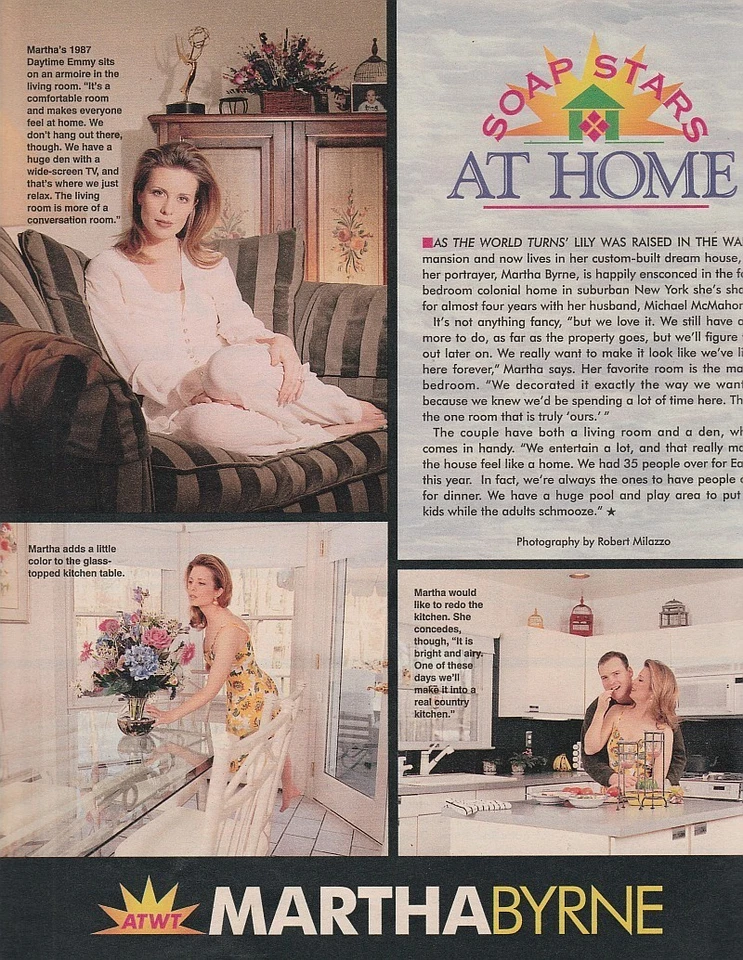 Soap Opera Weekly May 27, 1997 ROBIN MATTSON-SAM BEHRENS-MARTHA BYRNE AT HOME + - Image 3 of 4