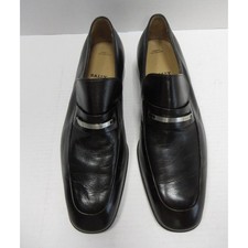 Bally Shoes Men 11 D Brown Loafer Leather Metal Bit Slip On Made In Switzerland