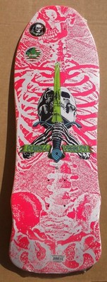 POWELL PERALTA ''SKULL & SWORD GEEGAH PINK'' REISSUE SKATEBOARD DECK