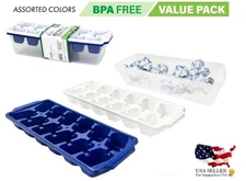 2-Pack Ice Cube Tray Set with Storage Container – BPA Free, Stackable, Dishwashe
