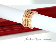 Bvlgari Ring B-Zero 1 4-Band Rosegold 750 Diamanten 1,24 ct. Gr 53 Gold Bulgari