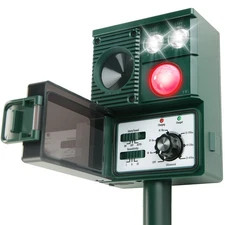 Solar Animal Repellent, 3-in-1 Squirrel Repellent Cat Deer Raccoon Rodent Rep...