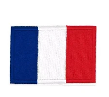 French Flag Patch Embroidered Iron-On France European FR Decal Free Shipping!