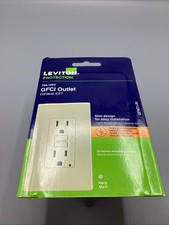 New Leviton GFNT1-PI Outlet Ivory 15A 125V Contact 2 Plug Wall Mounted GFCI