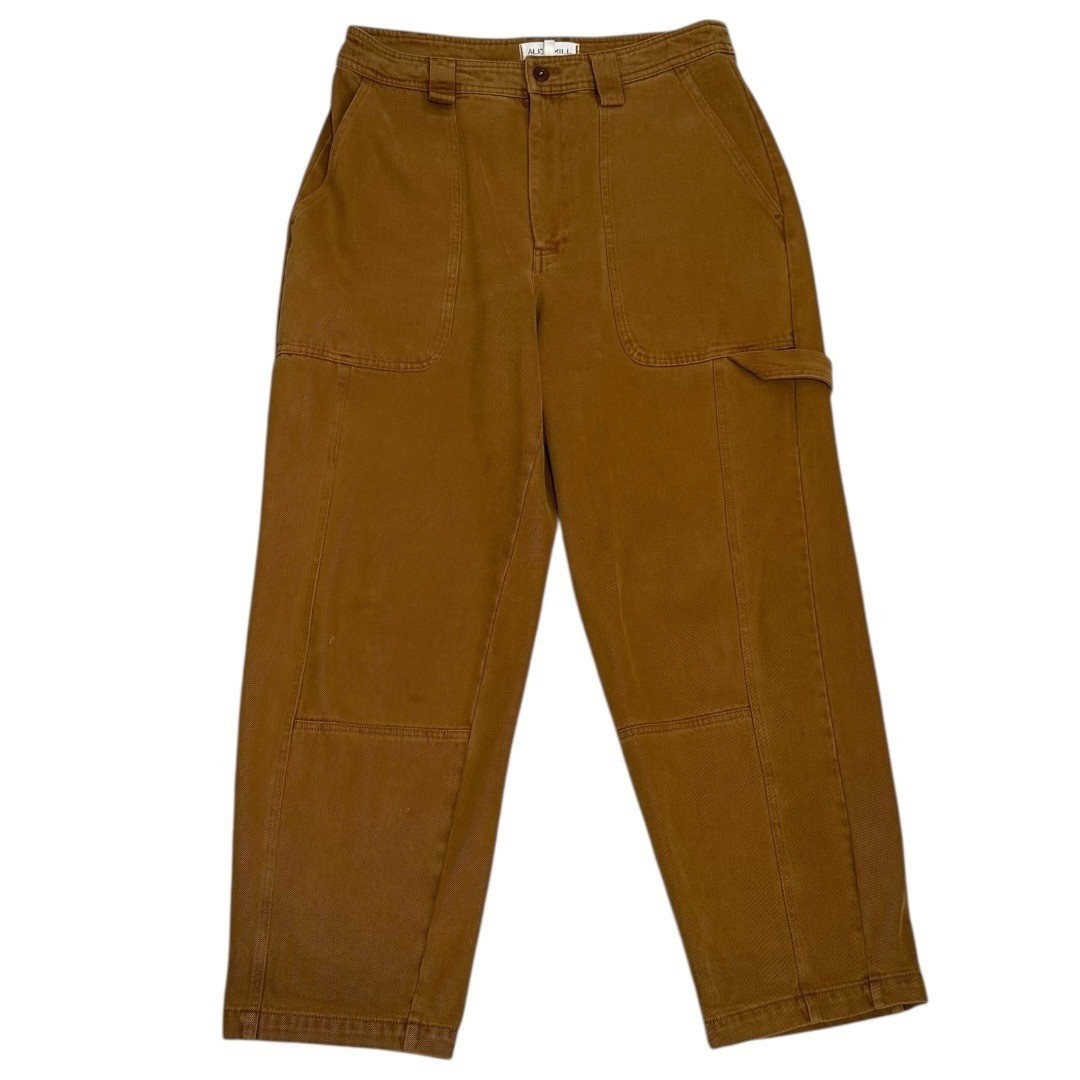 Alex Mill Utility Carpenter Pants Womens 12 Rust Brown 100% Cotton Ideal Zipper