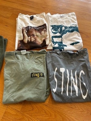 Sting T Shirts, 4 total, from actual concerts RARE Vintage New, Never  Worn Sz L