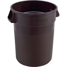 Global Industrial Plastic Trash Can 32 Gallon Brown No Lid