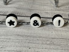 Jibbitz Shoe Charms Crocs Lot of 3 Star Ampersand Exclamation Black White