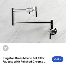 Chrome Modern Pot Filler Kitchen - 1 Hole Wall Mounted. Open Box.
