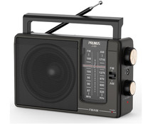 Radio portátil AM/FM con enchufe o pilas AA, altavoz grande y excelente recepció