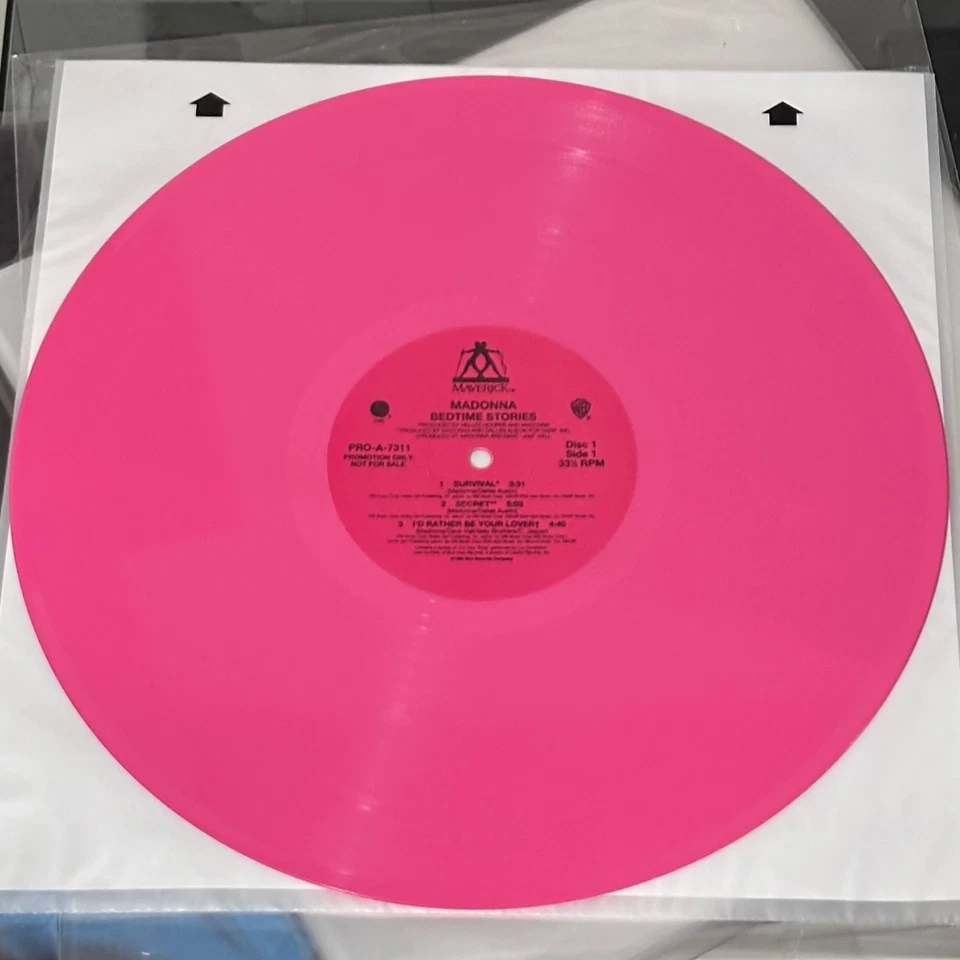 Rare Limited 1994 U.S DJ Promo Pressing 2LP Pink Vinyl Madonna Bedtime Stories - Image 4 of 4