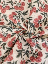 Country Hearts Tossed Rose Cream Fabric, by the Yard
