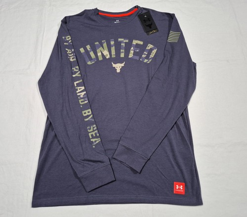 Under Armour Mens Project Rock Veterans Day Long Sleeve Shirt 1373585 558 Gray