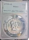 1959-D Half Dollar Franklin PCGS MS64 - Old Green Holder - H12
