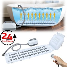 6 Speed Bubble Bath Mat Body Spa Massage w/Remote Control Pillow Suction Cups