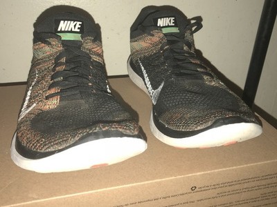 Nike Free 4.0 Flyknit Black Green Orange Multicolor Men's Sneaker 631053-006