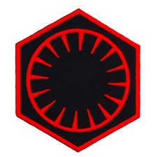 First Order Embroidered Iron On Patch Jacket Jean 3x3.4 inches, red,black