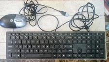 HP Wired Keyboard and Mouse Bundle USB Black Silver Standard QWERTY English