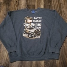 Puritan Gray Sweatshirt Larry's Mobile Deer Hunting Tours Outdoor Large Outdoor