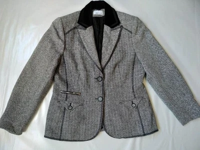 Women Frank Walder Jacket Grey Wool L - Bild 1 von 4