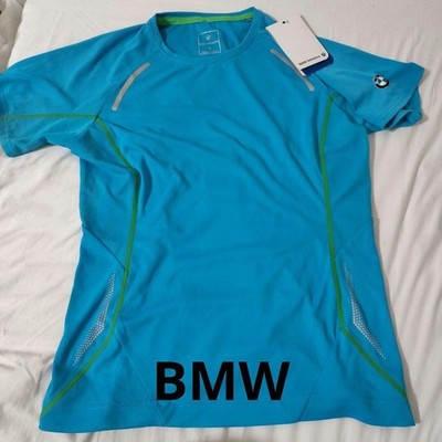 BMW Tagged Logo Athletics Sports Shirt Women Rare Bayerische Motoren Werke Moel