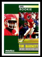 1991 PINNACLE RC #327 TIM BARNETT ROOKIE CARD - KANSAS CITY CHIEFS. rookie card picture