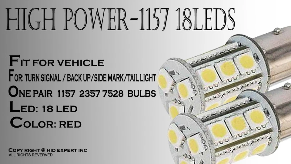 2 pares 1157 12 SMDs Chips LED Rojo Halógeno Trasero Señal de giro Bombilla M86 Foto 3 de 4