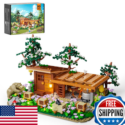 Funwhole Bee-Farm Lighting Building-Bricks Set - Farm Bee Cottage Honey