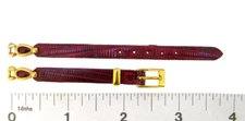 Watchband Gemex Lizard C ring loop end Burgundy  Short length