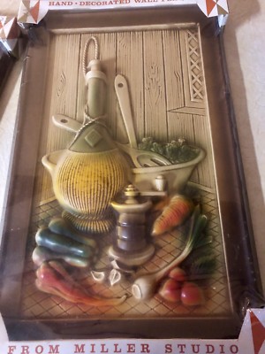 TWO Miller Studio MCM Hand Decorated Wall Art TWO Prop NOS  #82