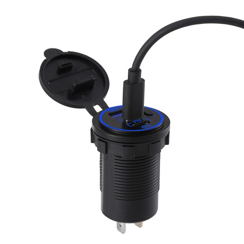 12V-24V QC3.0 + PD USB C Car Fast Charger Power Socket Outlet for Boat RV Lot - Picture 14 of 27