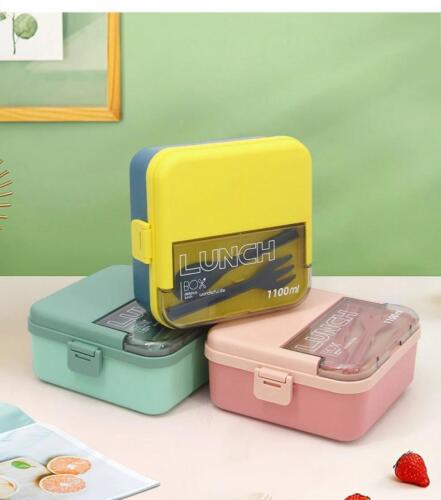 Contenitore Pranzo Portatile Quadrato Plastica Multicolore Moderno Facile da Pulire con Forchetta - Foto 21 di 30