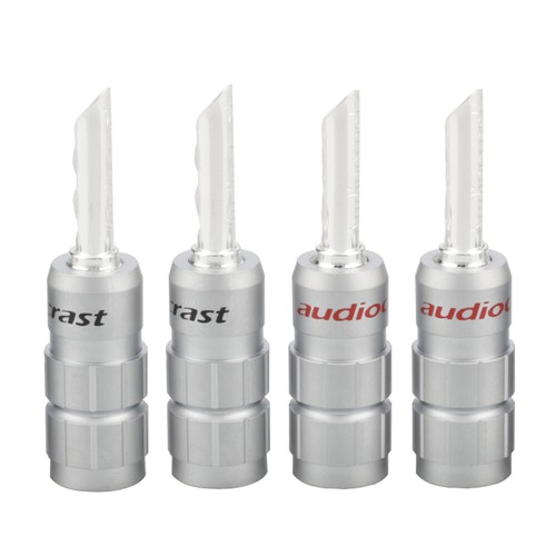 Conector de bloqueo de tornillo BFA Banana Plug plateado 4 piezas para cable de altavoz HIFI - Imagen 2 de 7
