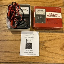 MICRONTA 2000 Ohm 8  22-212 Multitester ACDC Analog Meter Original Box