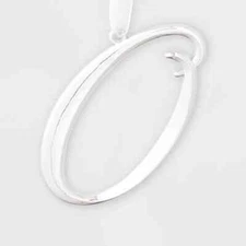 Metal Monogram Christmas Tree Ornament Silver Letters O/F/S/H/T/L/E/P/Z/C/G/K