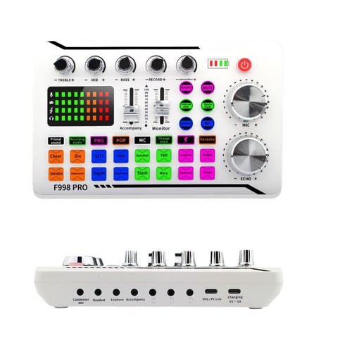 F998 Pro Live Audio Interface With DJ Mixer Effects Voice Sound Card BT5.3 - Picture 3 of 11