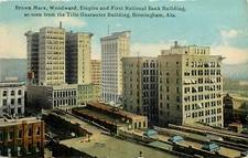 1911 Birmingham Alabama Brown Marx Woodward Empire Birdseye Postcard 25-2936