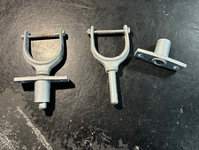 SHORT Pair Galvanised Steel Rowlock Locking Bar & Top Plate 12 mm Shaft Rollock