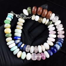 Rose Quartz , Lapis Lazuli 805.00 Cts Best Beaded Beautiful Necklace RK 01 E690