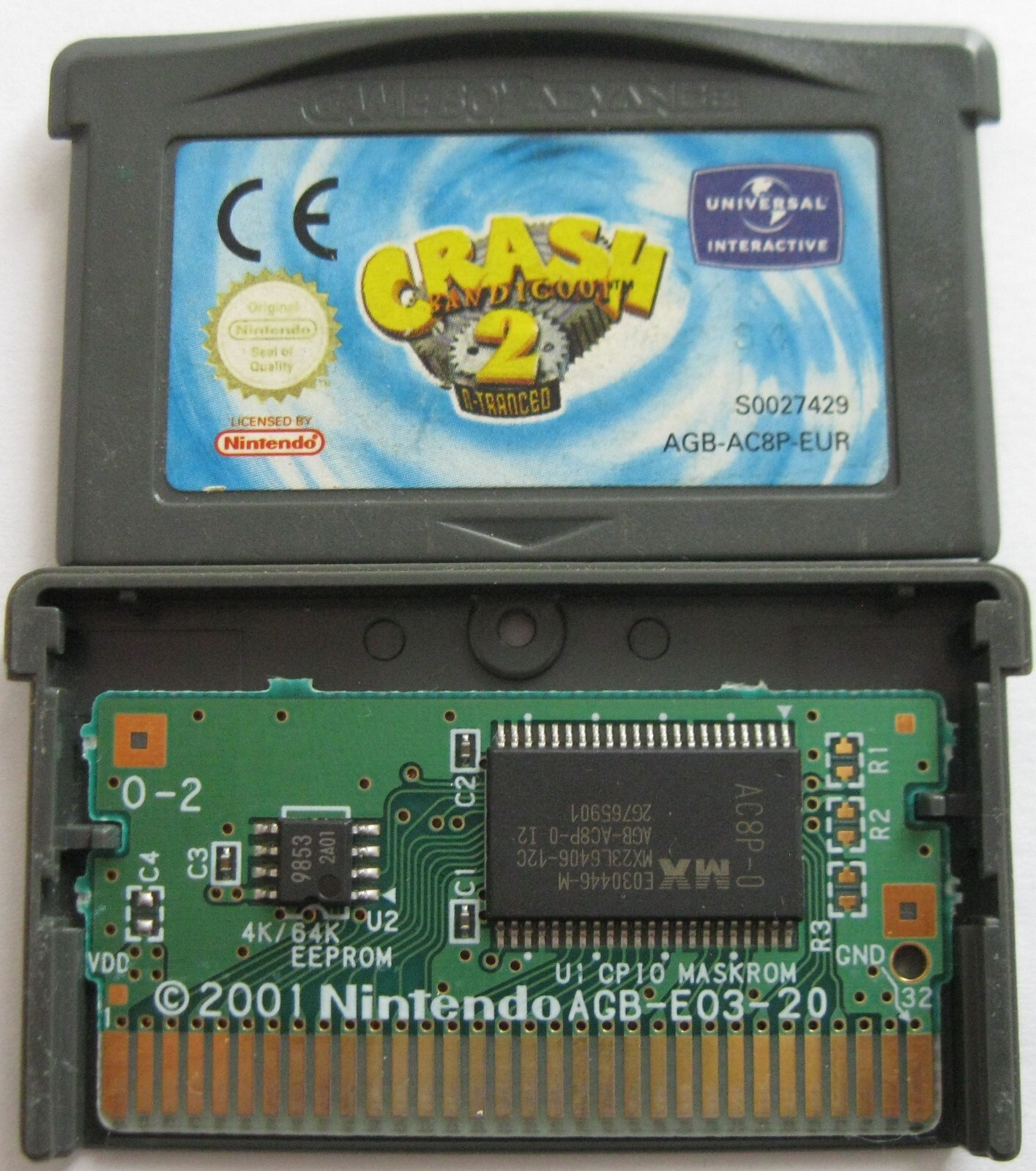 crash bandicoot 2 n-tranced authentique  game boy advance nintendo en français