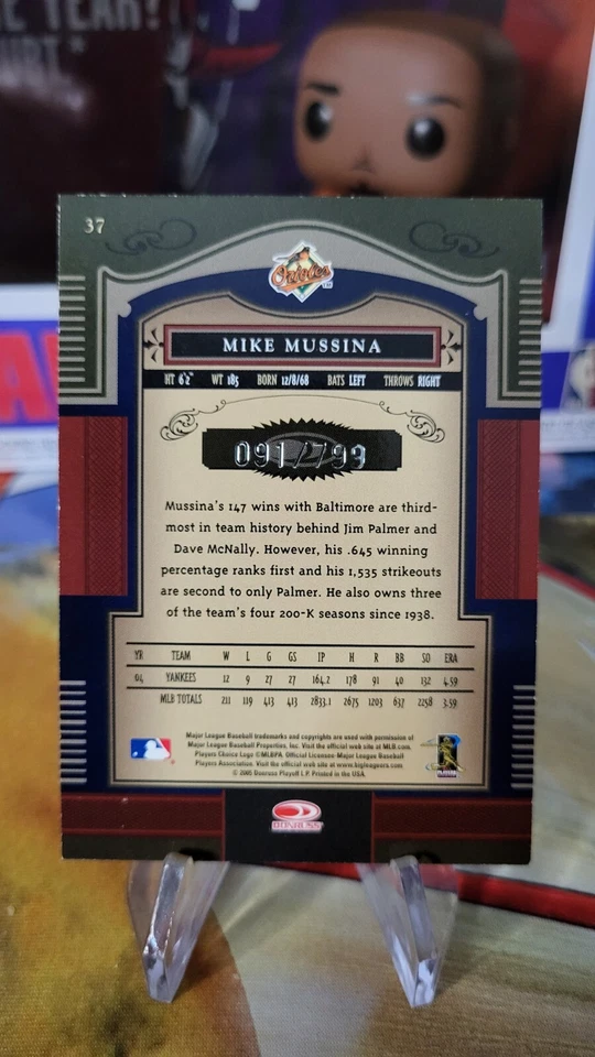 2005 Mike Mussina Donruss Timeless Treasures #/799 Card Baltimore Orioles - Image 2 of 2