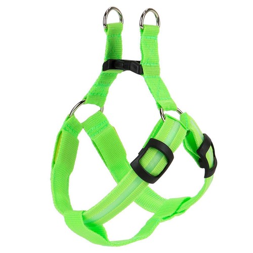 USB RECHARGEABLE CHEST HARNESS LED Pet Dog Glow Flashing Light-up Night Safety - Picture 13 of 19