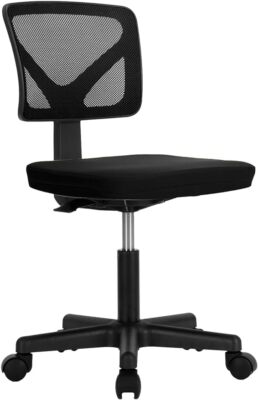 Armless Home Office Desk Chair Ergonomic Adjustable Height Mesh Computer Chair
