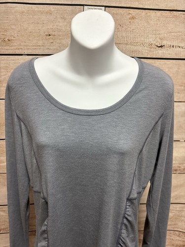 Athleta Womens Shirt Size Medium Long Sleeve Gray Workout Casual Top - 第 6/13 張圖片
