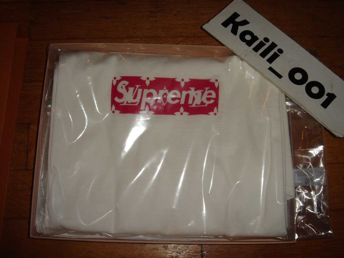 Louis Vuitton LV Supreme Box Logo T-Shirt Tee Sz L White Red