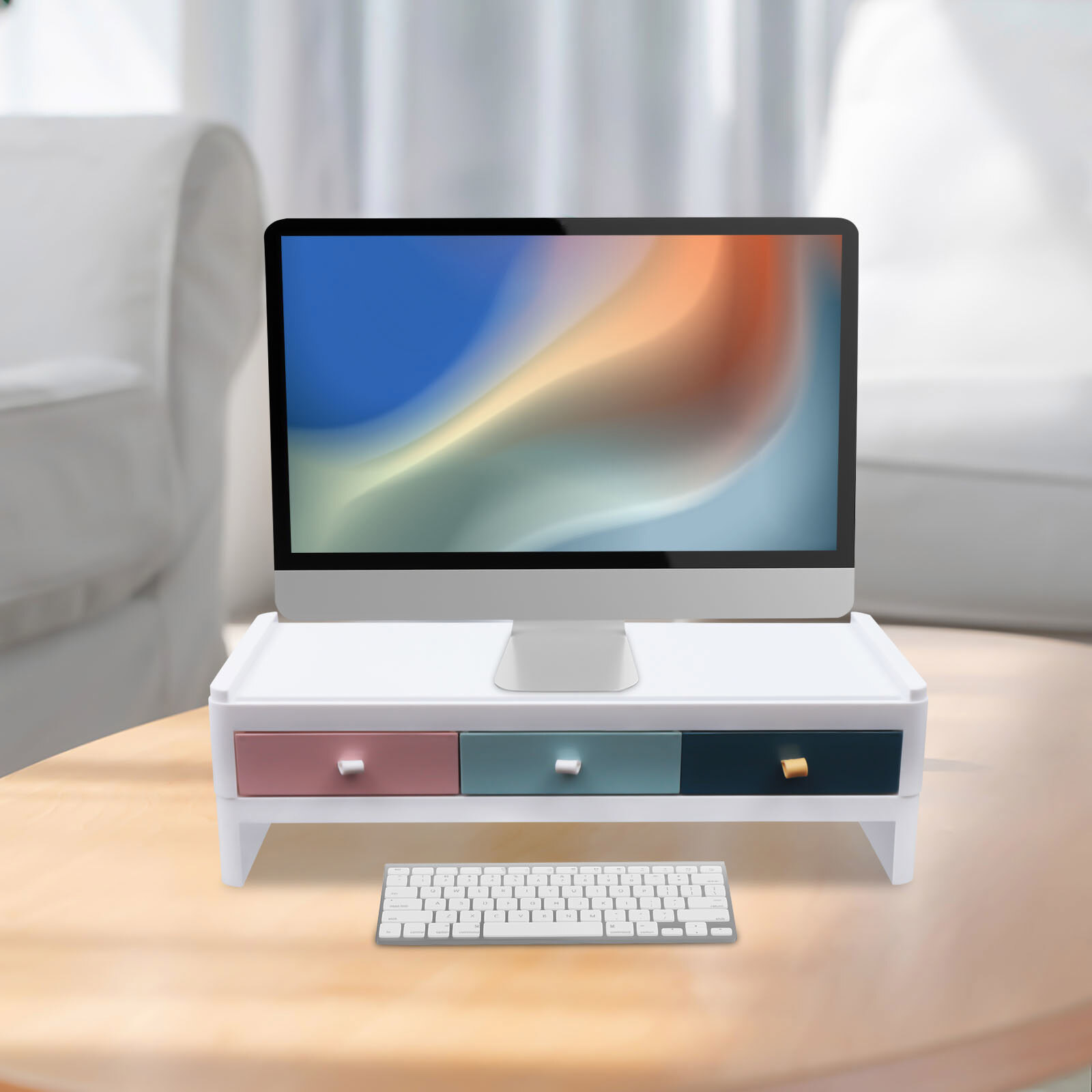 Computer Monitor Stand Riser Storage Shelf Desktop Organizer with ...