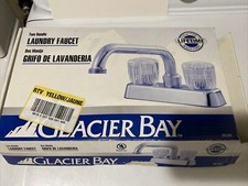 NEW Glacier Bay Polished Chrome Laundry Faucet 2 HANDLE 385-014G NSF 61/9