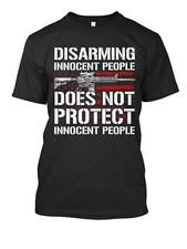 Disarming Innocent Peolple New Men's Shirt 2nd Amendment Molon Labe NRA Gun Tees